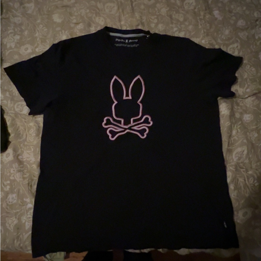 Black Kids Shirt with Pink Bunny Design